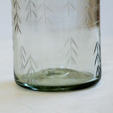 Vaso chico de vidrio cortado espigas transparente