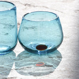 Turquoise / Red KIIN Lowball Wine Glass