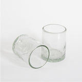 Vasos old fashioned de vidrio transparente con efecto craquelado