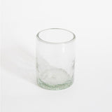 Vaso old fashioned de vidrio soplado transparente con efecto craquelado