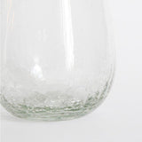 Vaso wolis en vidrio soplado transparente con efecto craquelado