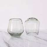 Vasos de vidrio soplado diamante bajo transparente