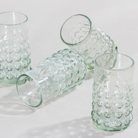 Set de 4 Vasos Transparente Efecto Bolitas