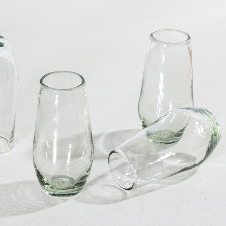 Vasos de vidrio soplado diamante alto transparente